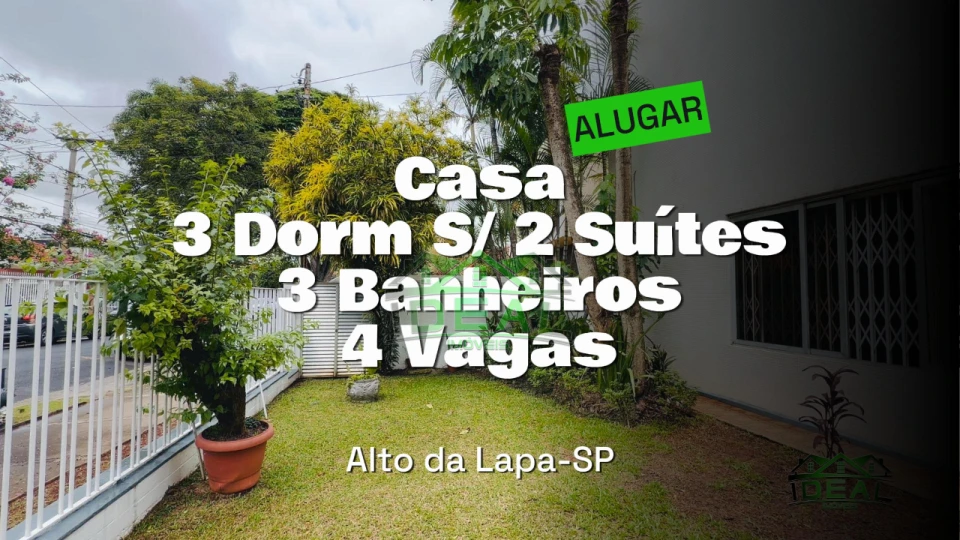 Imagens do imóveis Casa para Alugar no Alto da Lapa, 3 Dorm, 3 Banheiros e 4 Vagas
