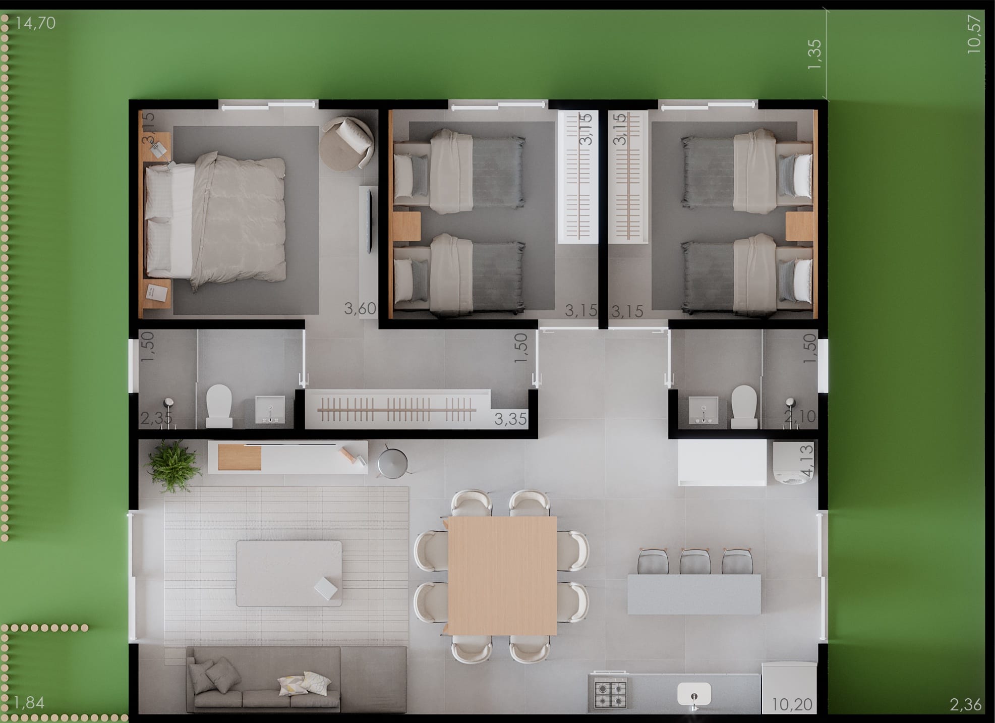 Imagens do imóveis Casa térrea 3 quartos com planejados - Vila Bossa -  À venda, Parque da Imprensa, Mogi Mirim, SP