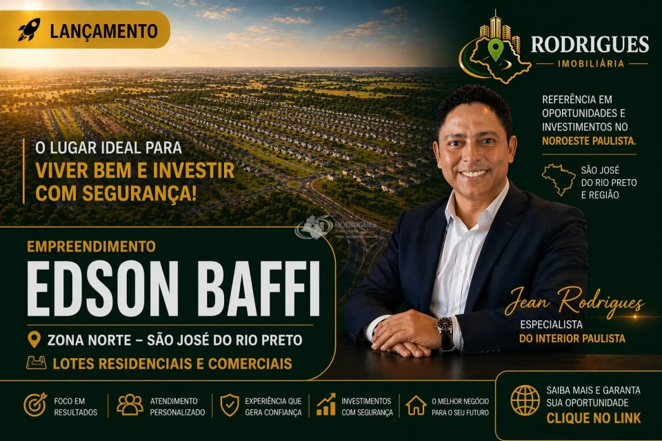 Empreendimento Edson Baffi: terrenos comerciais e mistos com alto potencial de valorização