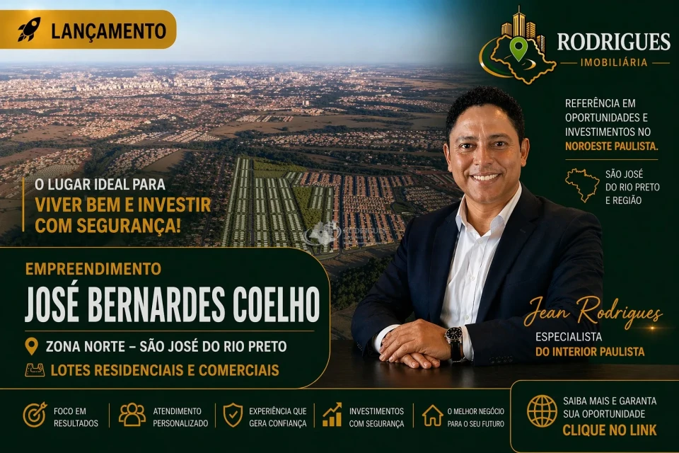 Terreno à venda no Empreendimento José Bernardes Coelho – Ótima oportunidade