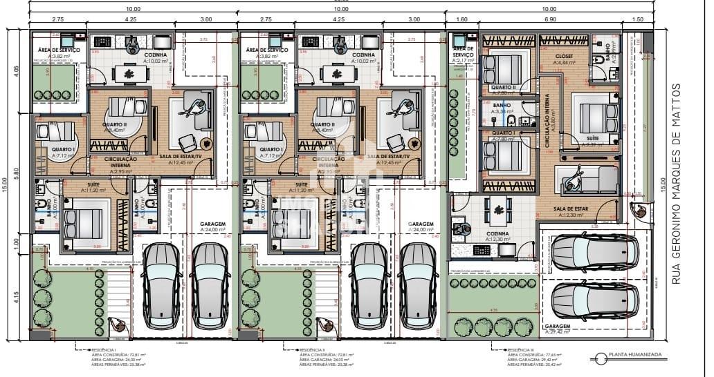Casa 1 com 3 quartos, 72,88m², à venda em Dourados, Conjunto Residencial Monte Carlo