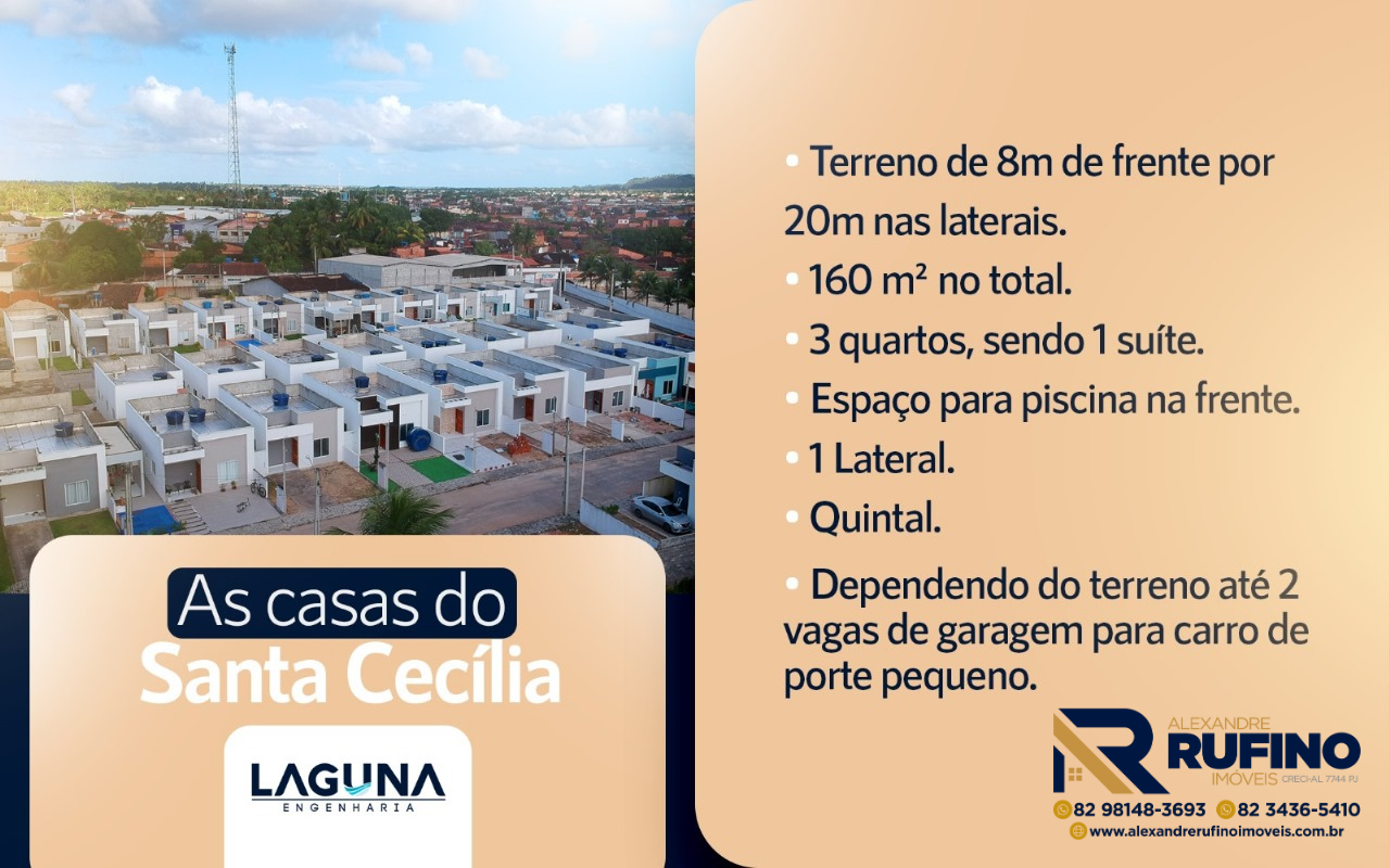 Santa Cecília. Casa 3/4 em Alto Padrão a Cinco Minutos da Praia do Francês Aos Polos Turísticos e Gastronômicos de Marechal Deodoro. Imagens do imóveis Santa Cecília. Casa 3/4 em Alto Padrão a Cinco Minutos da Praia do Francês Aos Polos Turísticos e Gastronômicos de Marechal Deodoro.