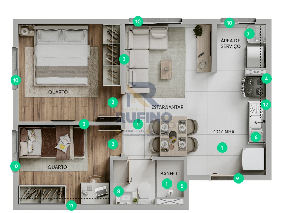 Imagens do imóveis Seu 1/4 Sala Privativo O Lugar Que Irá Revolucionar Sua Vida e Região Com a Imponência e Estrutura Completa a Pouco Tempo do Shopping Pátio