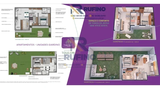 Imagens do imóveis Toulon Residencial, 2/4 Com Quintal Privativo Prox ao Pátio Shopping Lazer e Diversão.