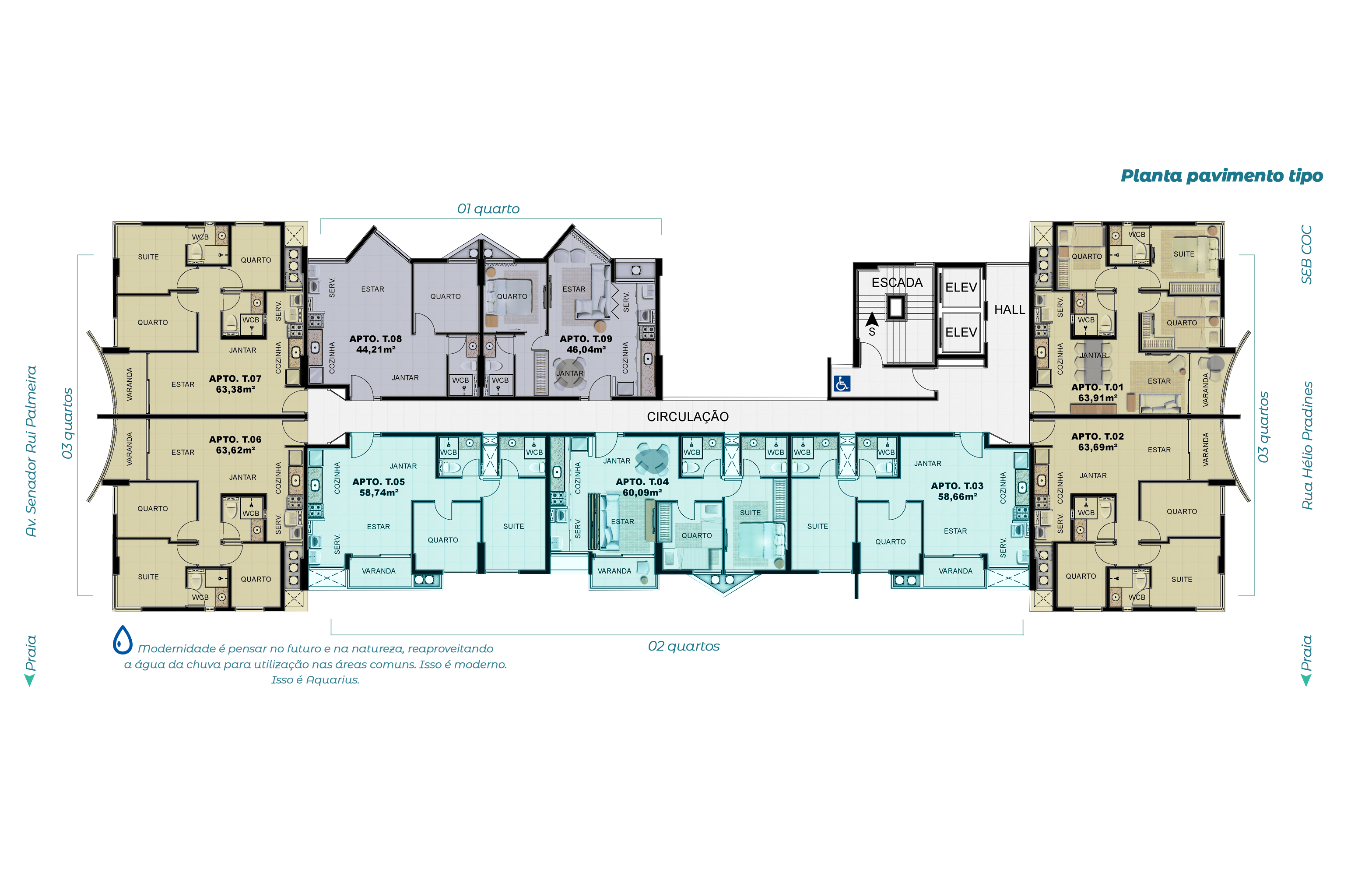 Imagens do imóveis Edifício Aquarius, ALTO PADRÃO E MODERNIDADE NO 3/4 COM VARANDA COMODIDADE CENTRAL NA PONTA VERDE E PRINCIPAIS PRAIAS
