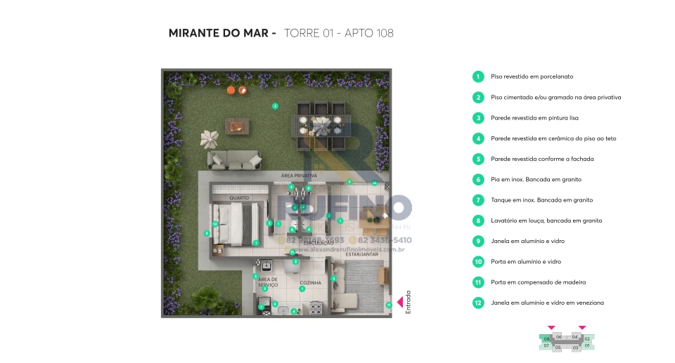Imagens do imóveis AP 2/4 Suíte e Giardino Privativo de 22 a 70 m²  Prox ao Mar Parque Shopping em Padrão Elevado Para Investir e Viver Muito Bem - Cruz das Almas -