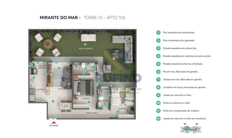 Imagens do imóveis AP 2/4 Suíte e Giardino Privativo de 22 a 70 m²  Prox ao Mar Parque Shopping em Padrão Elevado Para Investir e Viver Muito Bem - Cruz das Almas -