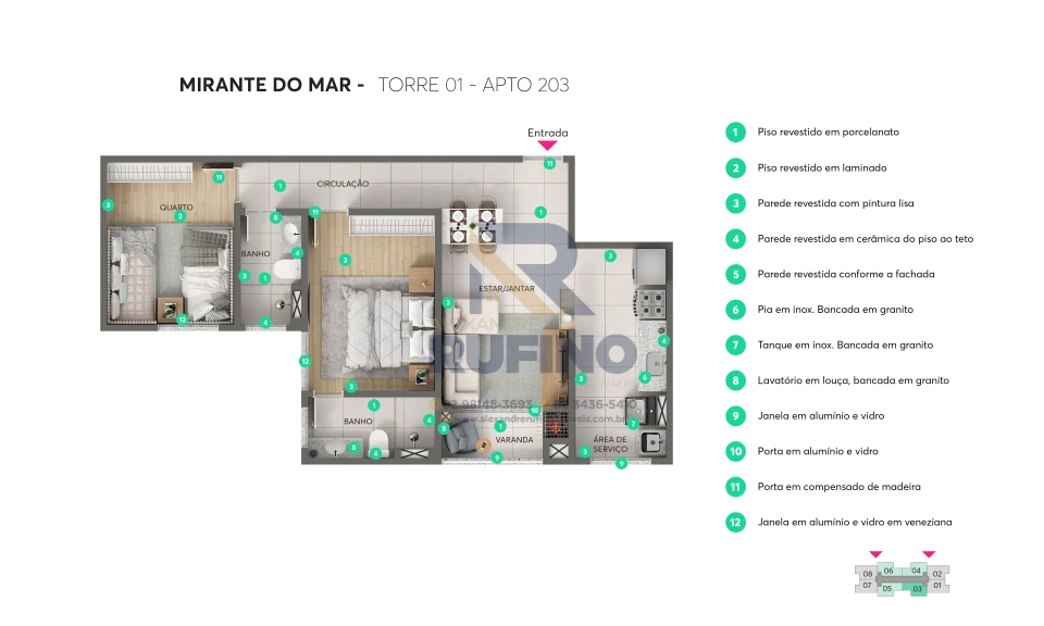 Imagens do imóveis AP 2/4 Suíte e Giardino Privativo de 22 a 70 m²  Prox ao Mar Parque Shopping em Padrão Elevado Para Investir e Viver Muito Bem - Cruz das Almas -