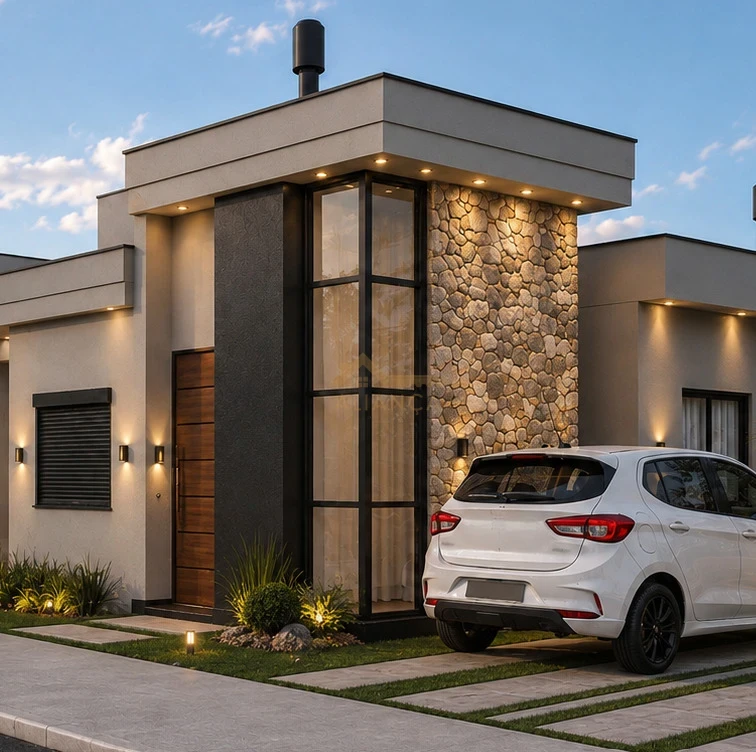 Casas geminadas na planta