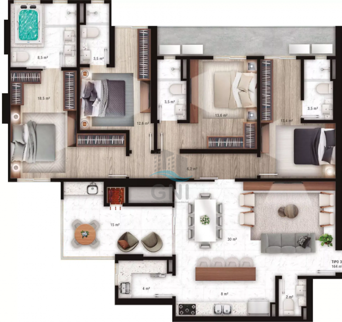 APARTAMENTO À VENDA - EDIFÍCIO LA ROCCA Imagens do imóveis APARTAMENTO À VENDA - EDIFÍCIO LA ROCCA