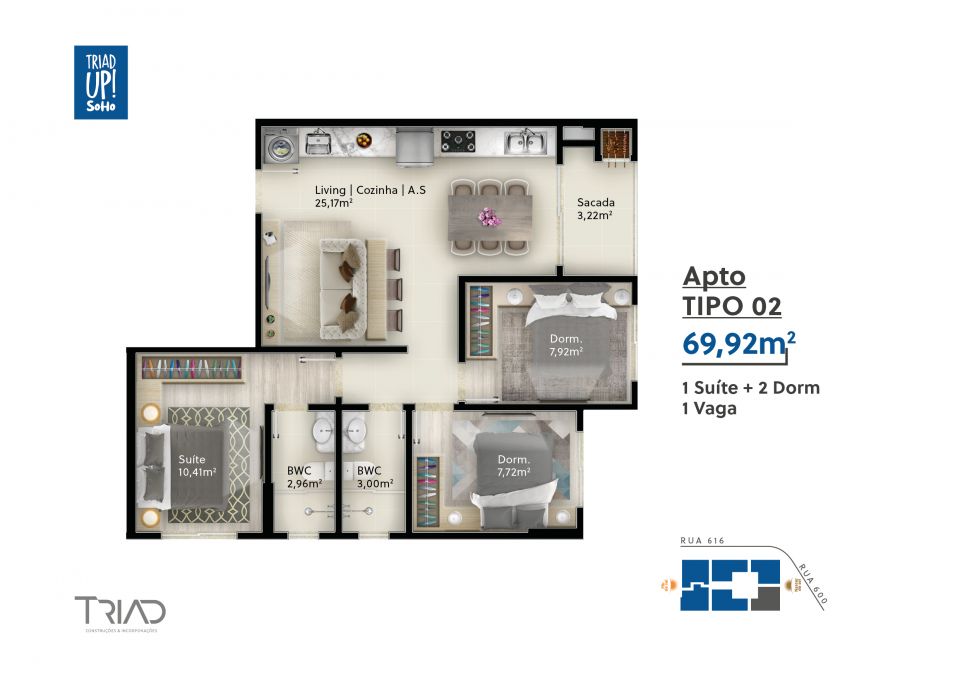 APARTAMENTO À VENDA - EDIFÍCIO TRIAD UP SOHO Imagens do imóveis APARTAMENTO À VENDA - EDIFÍCIO TRIAD UP SOHO