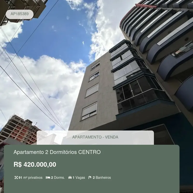 Imagens do imóveis Apartamento 2 Dormitórios CENTRO EDIFIO IBISA