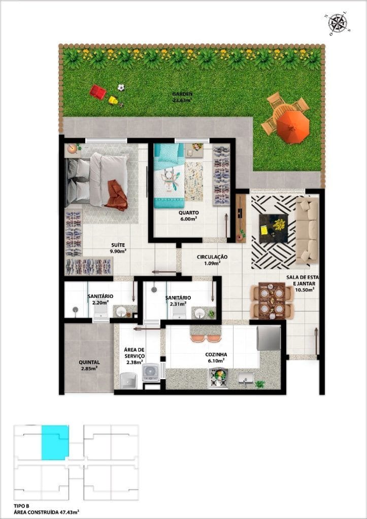 Apartamento de 2 quartos sendo 1 suíte com entrada facilitada  à venda, Primavera, Vitória da Conquista, BA - foto 12