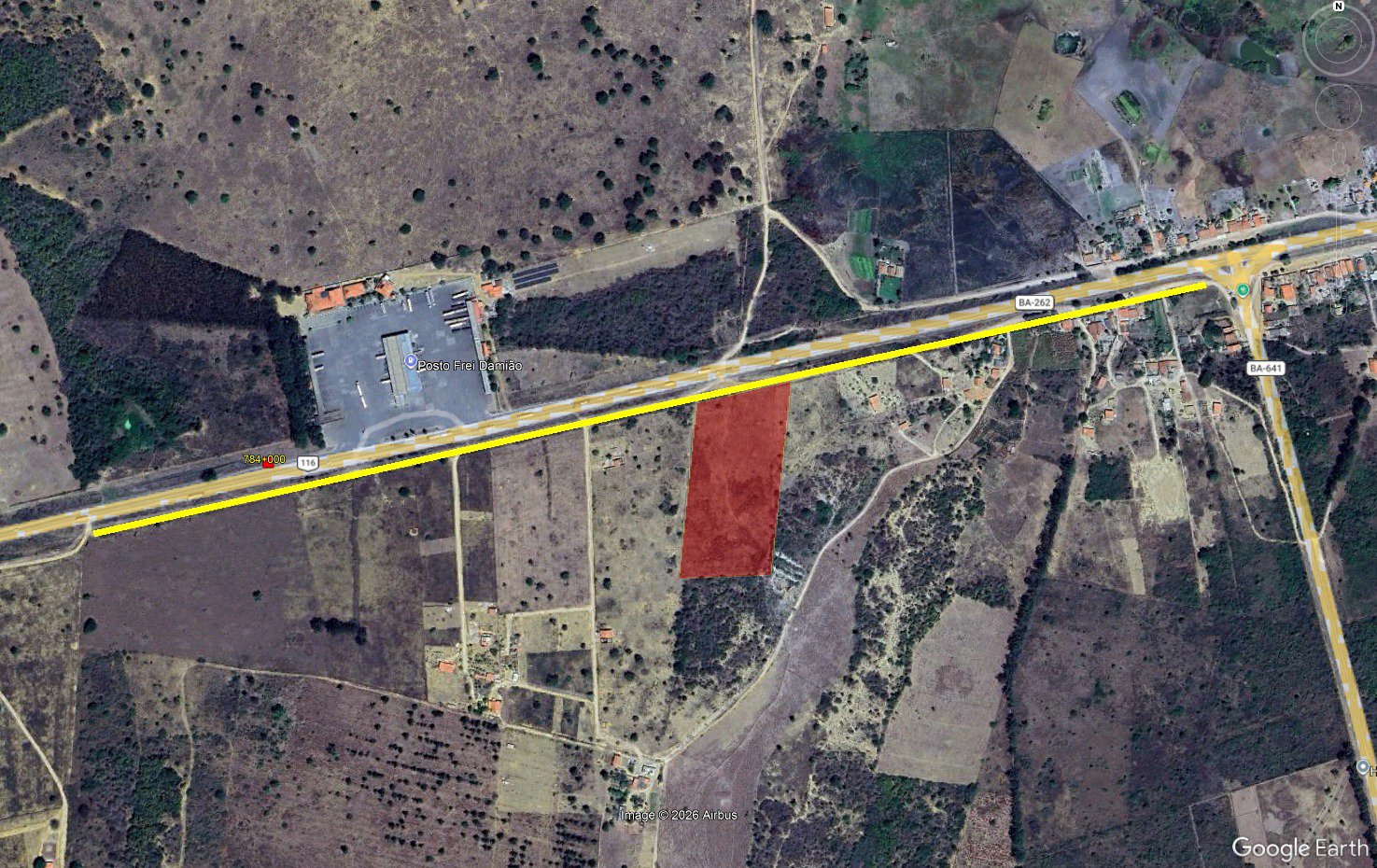 Área de 2 Hectares próximo ao Posto de Combustível Frei Damião Chegando em Planalto e entroncamento de Lucaia - Rural, Planalto