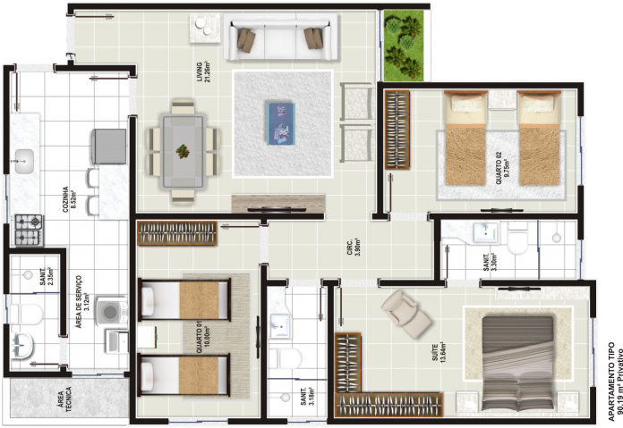 Apartamento 3 quartos sendo 1 suíte, 2 vagas de garagem, planejados na cozinha à venda, Candeias, Vitória da Conquista, BA - foto 18