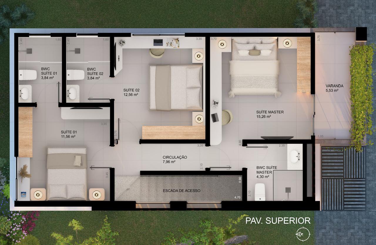 Casa duplex soltas com 3 suítes, sala com 2 ambientes, lavabo, garagem coberta para 2 carros, Alto da Boa Vista, Vitória da Conquista, BA - foto 33
