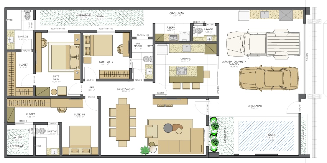 CASA DE 3/4 (2 SÚITES c/ closet) COM PISCINA E ÁREA GOURMET NO BAIRRO BOA VISTA EM VITÓRIA DA CONQUISTA-BA - foto 5