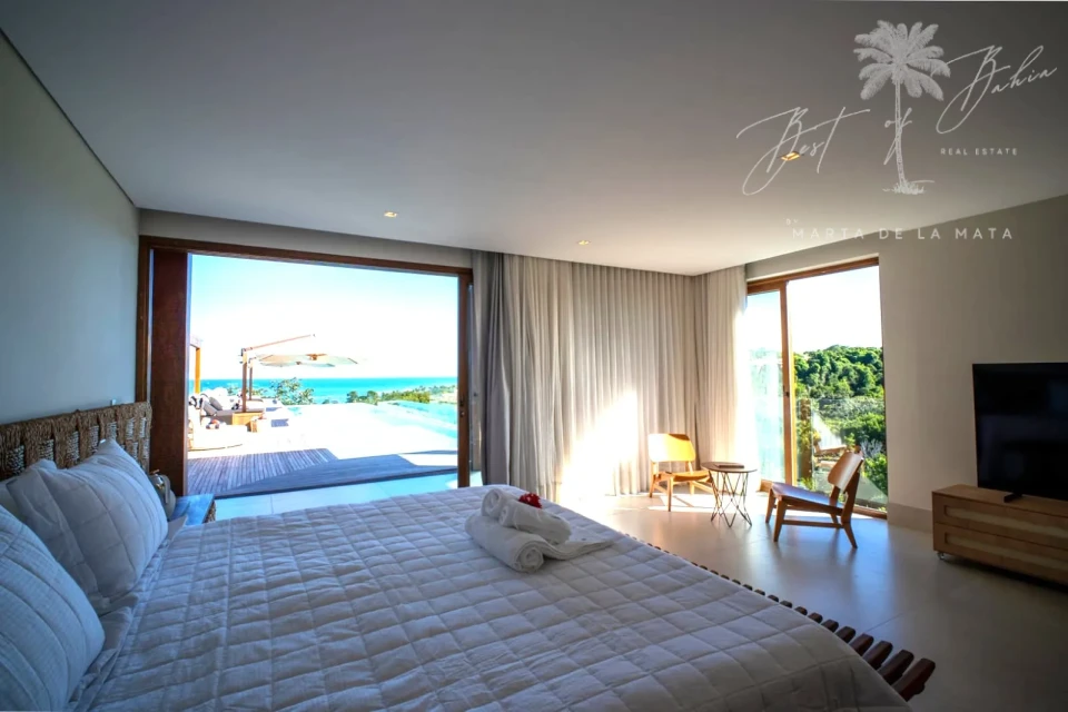 Imagens do imóveis Descubra a Casa Reserva dos Sonhos no Alto do Mucugê. Mansão exclusiva com 9 suítes, espetacular vista para o mar e mata, piscina infinita e spa.