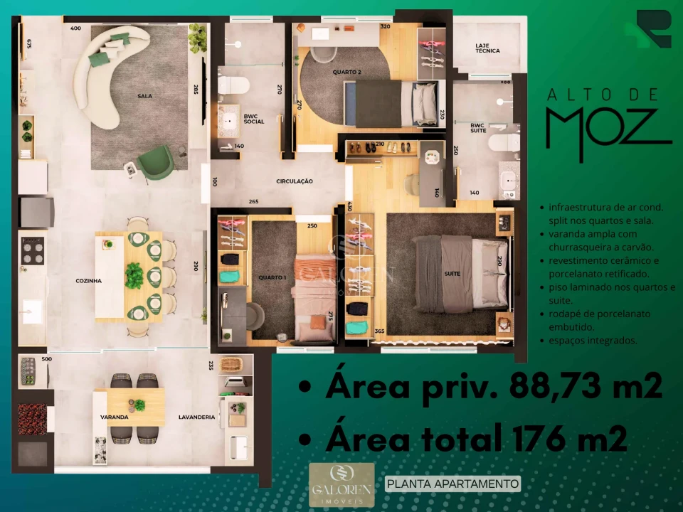RES. ALTO DE MOZ | 3Q com 1 suite | 89 m2 | 2 vagas | Lazer completo | Zona 07 | PRONTO PARA MORAR EM 11/2026