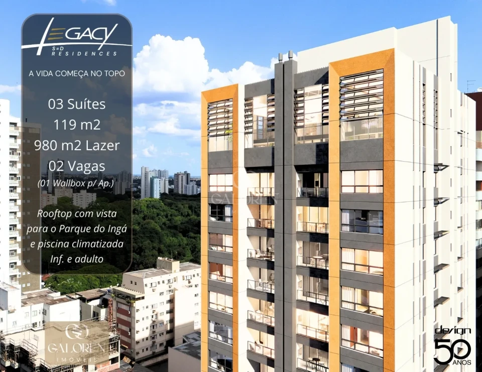 Légacy S=D Residences, o Alto Padrão na Rua Santos Dumont, Maringá — 3 Suítes, 2 a 3 Vagas e Wallbox Exclusivo por Ap.