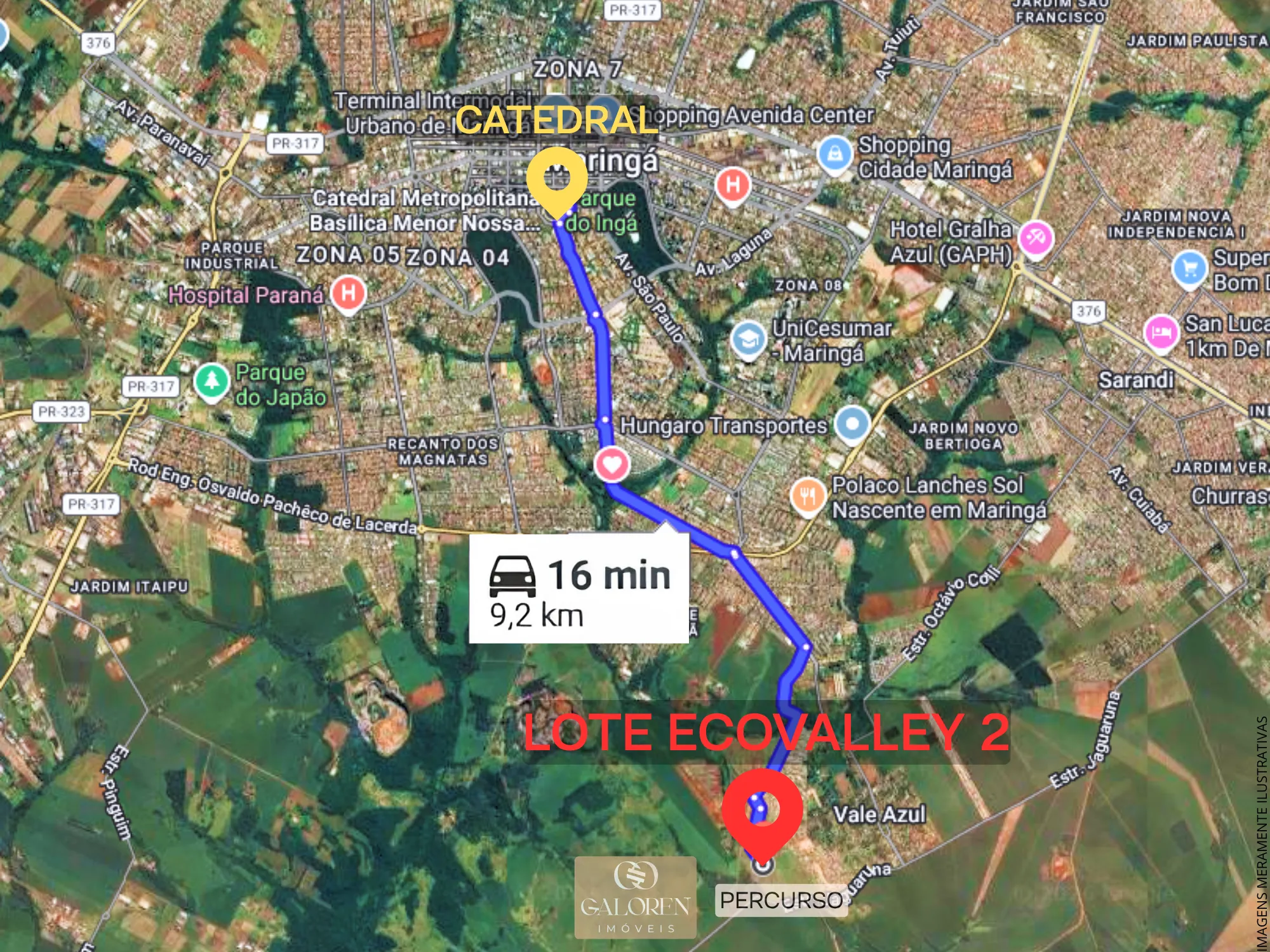 Lote a venda | Construa Até 2 Casas | 300m² no Ecovalley II | 16 Min da Catedral de Maringá