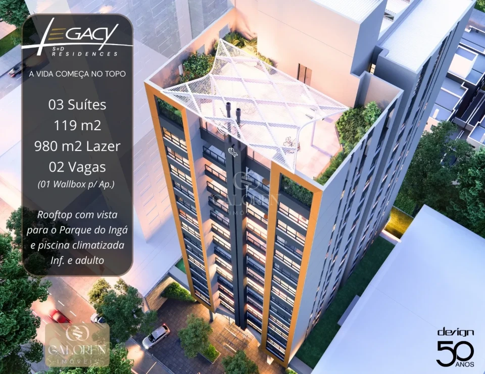 Légacy S=D Residences, o Alto Padrão na Rua Santos Dumont, Maringá — 3 Suítes, 2 a 3 Vagas e Wallbox Exclusivo por Ap.