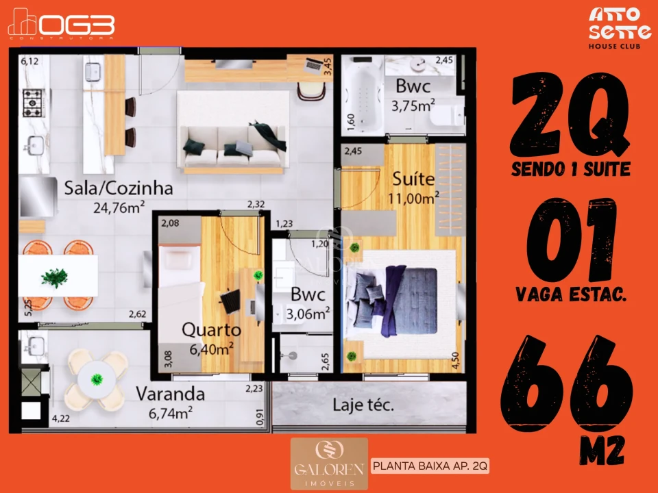 Imagens do imóveis Ap. 2Q sendo 1 Suite | À Venda Atto Sette House Club | Zona 07 | Maringá | NOVO PRONTO PARA MORAR