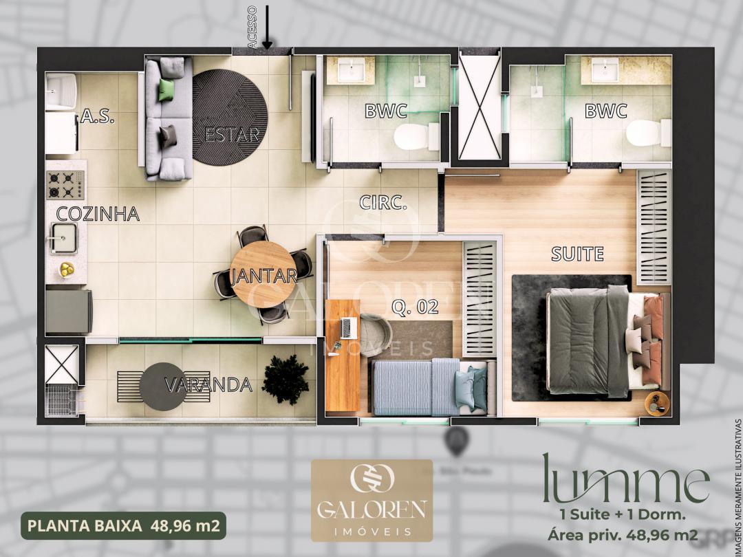 Lumme Residence - 2 Quartos Sendo 1 suite, com rooftop e piscina na Zona 07