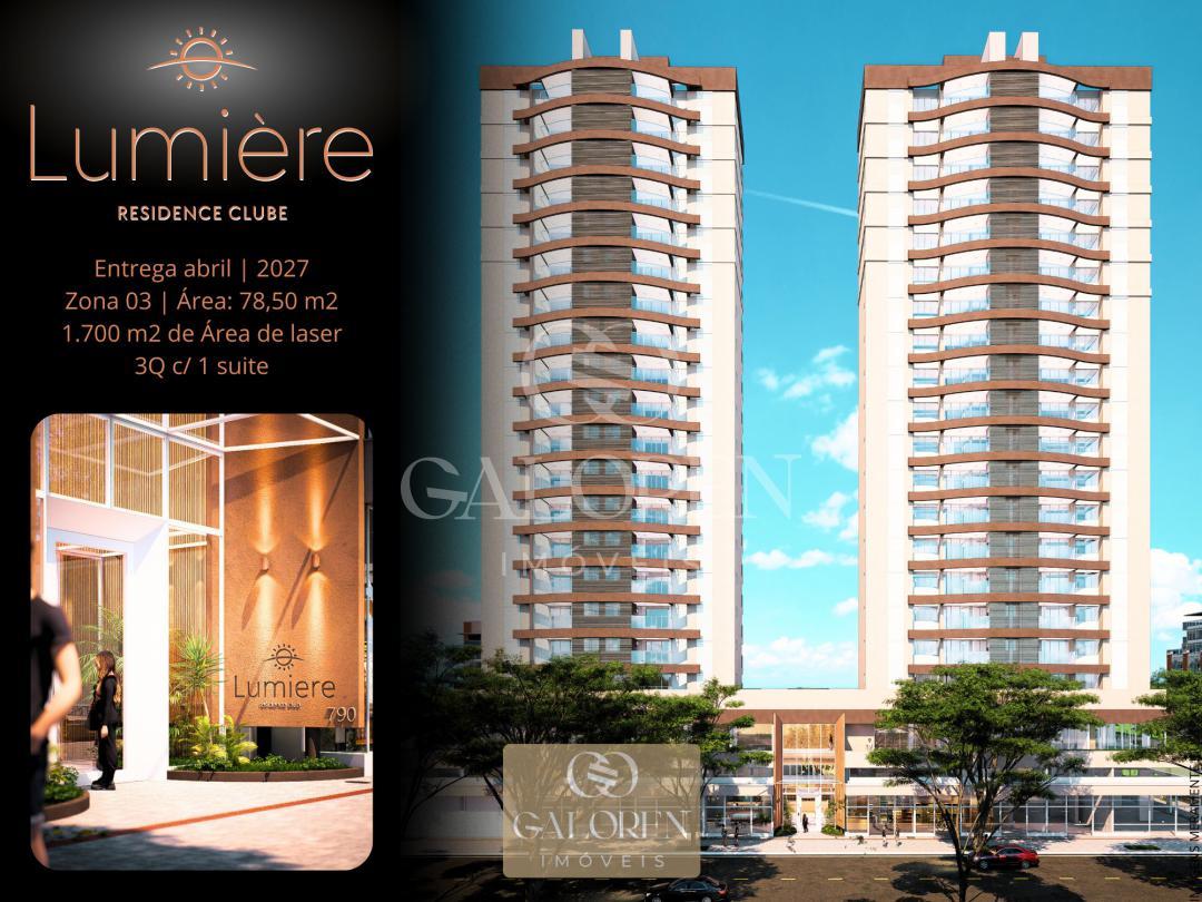 Lumiere Residence Club | 3Q sendo 1 suite | 78,50 m2 privativo Zona 03
