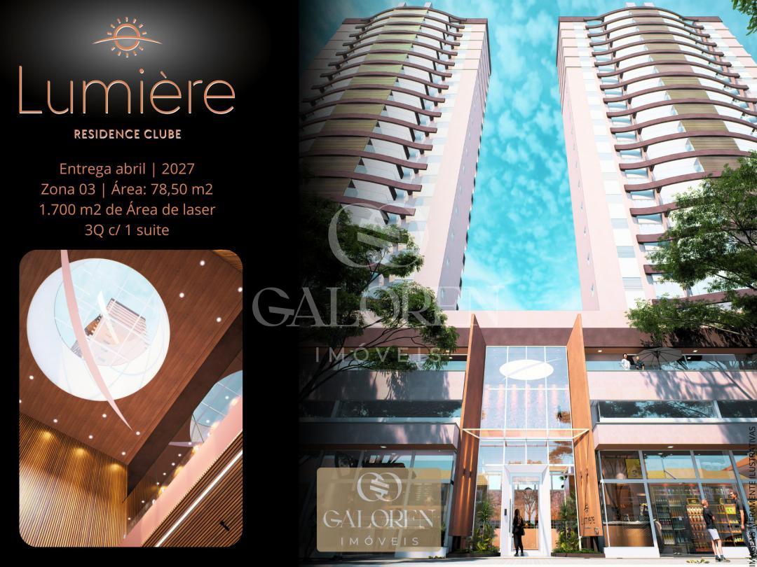 Lumiere Residence Club | 3Q sendo 1 suite | 78,50 m2 privativo Zona 03