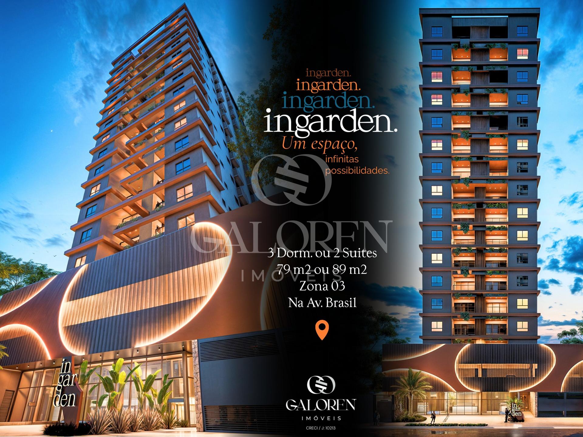Lançamento na Av. Brasil: Ingarden Residence, 3Q, torre única com lazer completo