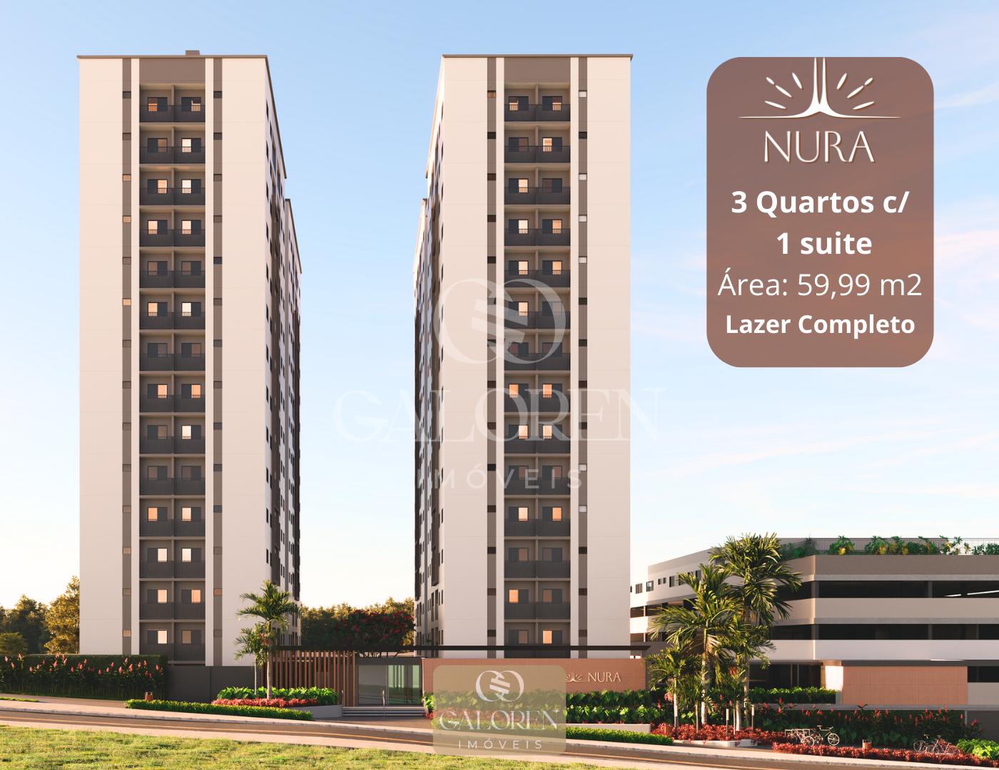 Nura 3Q c/ 1 suite / 60 m2: lazer completo | A 100 m da Av. Carlos Borges.