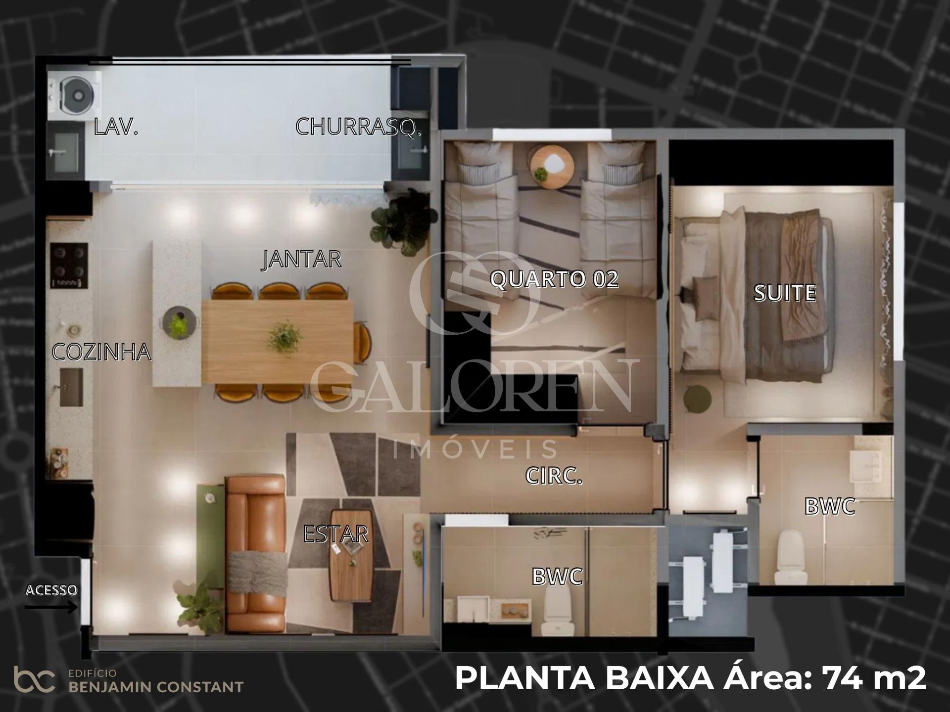 Apartamento Mobiliado à Venda na Zona 7 em Maringá com 75 m² | Ed. Benjamin C