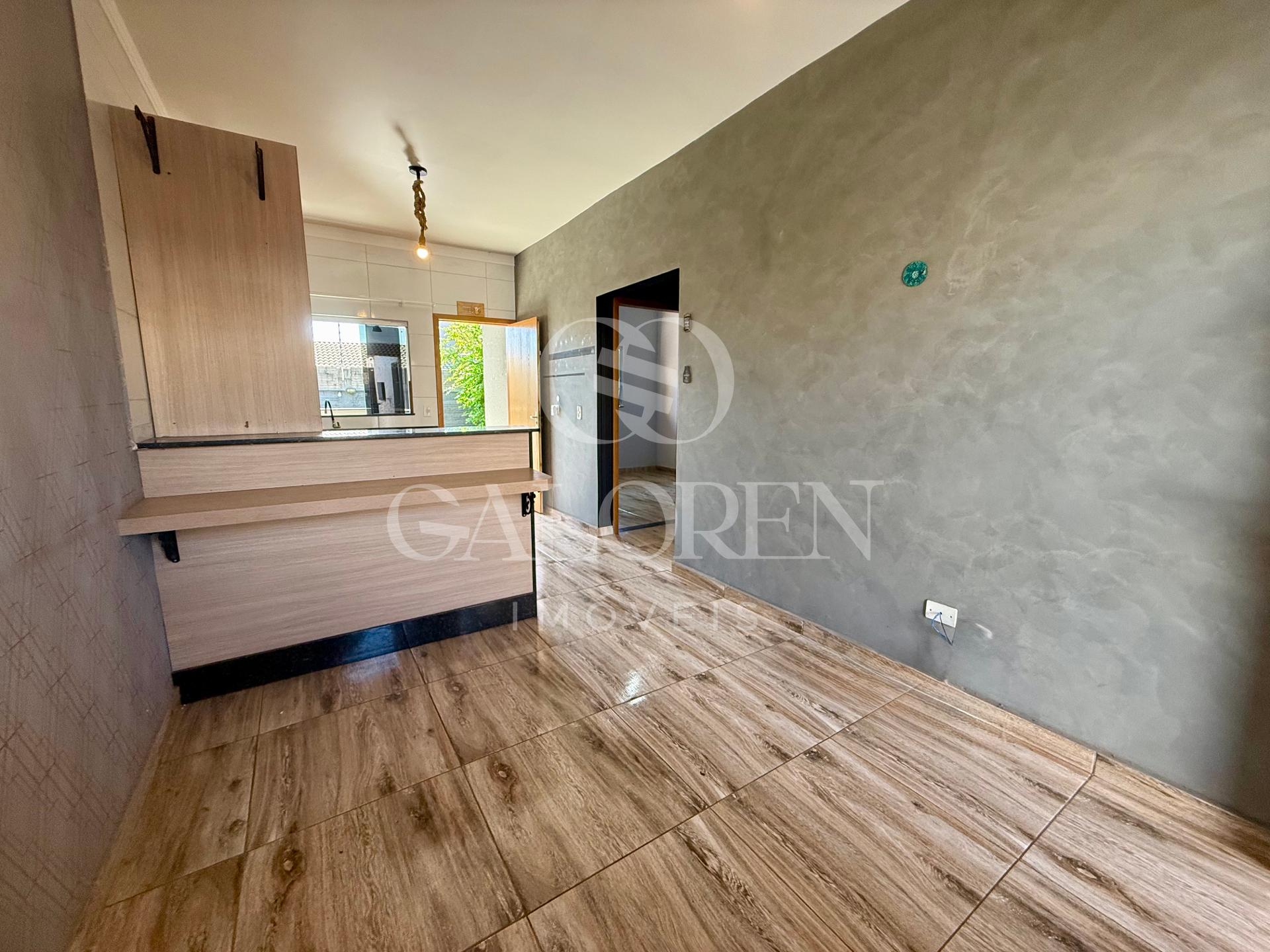Casa 2 quartos 65m Jardim Itália, Sarandi PR - Área Gourmet com churrasqueira e jardim privativo