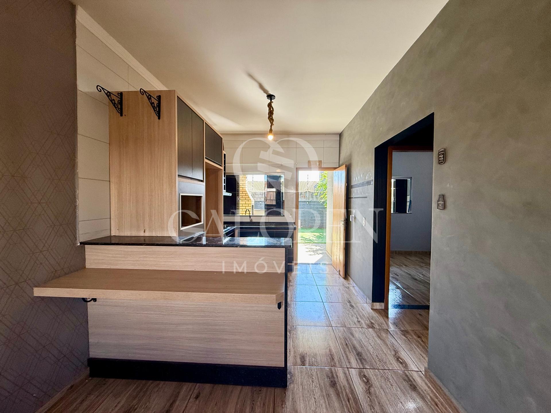 Casa 2 quartos 65m Jardim Itália, Sarandi PR - Área Gourmet com churrasqueira e jardim privativo