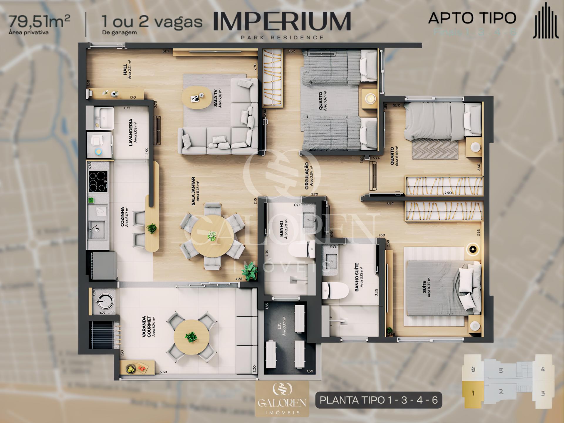 Imperium Residence Monolux  3 Q c/ 1 Suite | 2700 m2 de lazer | Maringá