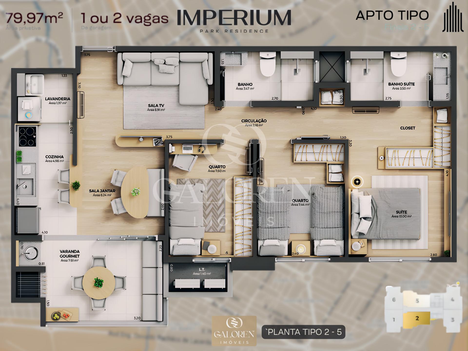 Imperium Residence Monolux  3 Q c/ 1 Suite | 2700 m2 de lazer | Maringá