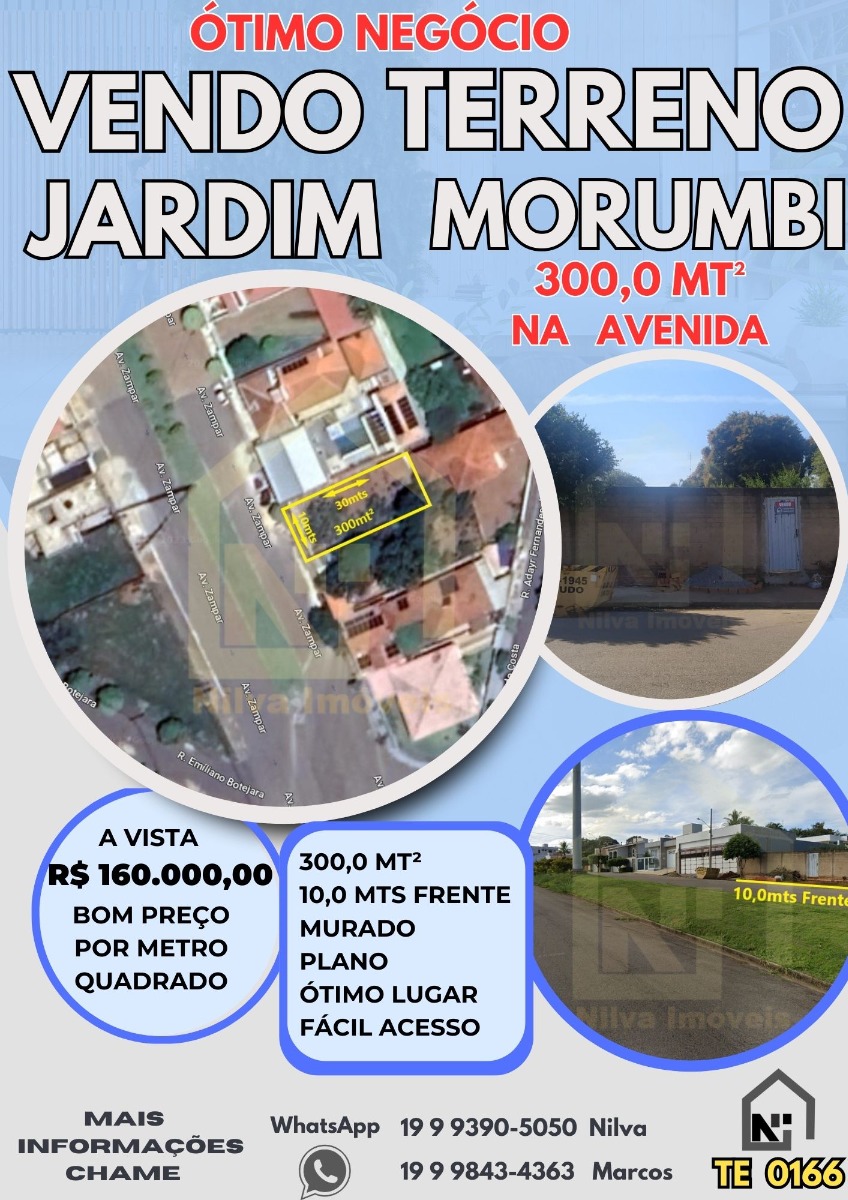 Imagens do imóveis Terreno (Em rua) à Venda, 300m² - Bairro Jardim Morumbi em Vargem Grande do Sul