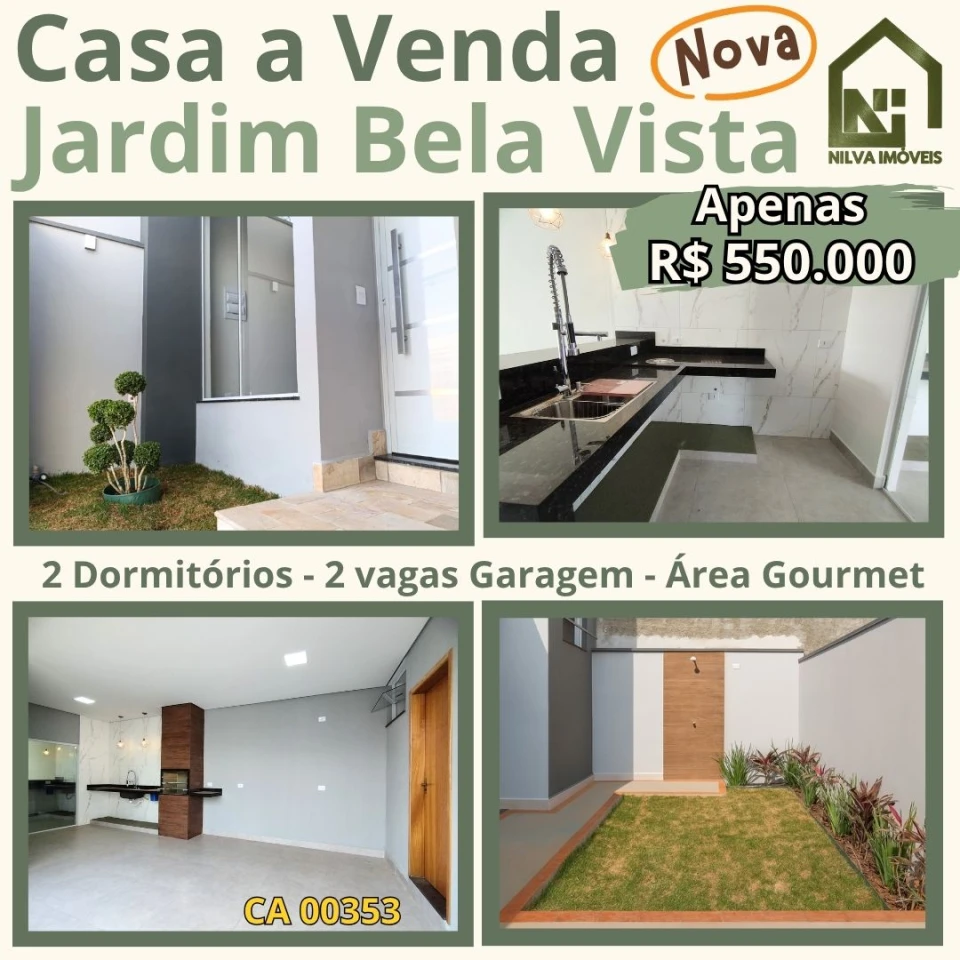 Imagens do imóveis Vendo Casa Nova com dois quartos e área Gourmet, Jardim Petunia