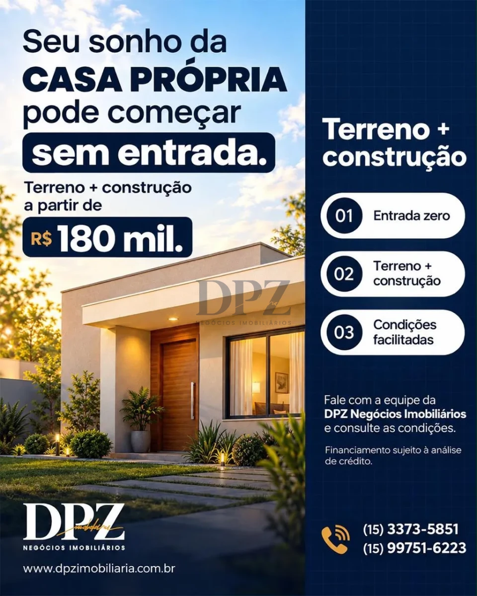 Imagens do imóveis Aquisição de terreno e construção - Verificar Opções em Itapetininga