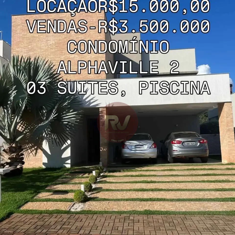 CONDOMÍNIO ALPHAVILLE 2 - LOCAÇÃO -  R$ 15.000,00
