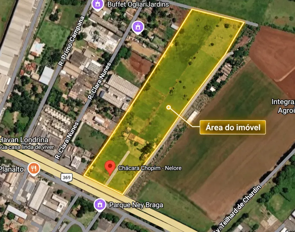 Imagens do imóveis Área Industrial com 83.974 m² em frente ao Parque de Exposições Ney Braga – Londrina/PR