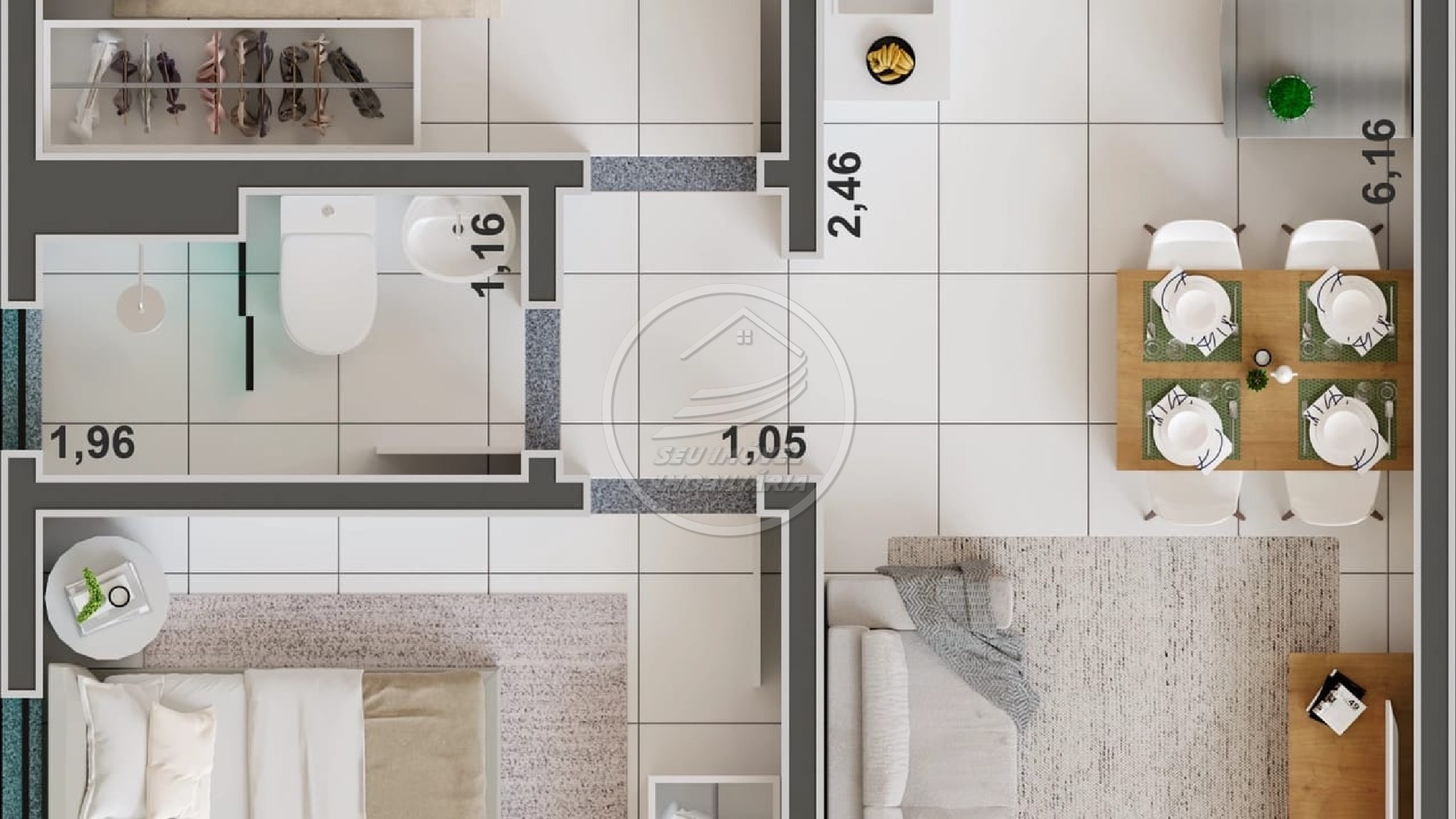 Apartamento à venda em Uberaba/MG | Na região do bairro Fabricio  | Com 1 e 2 quartos | A partir de R$ 185 mil