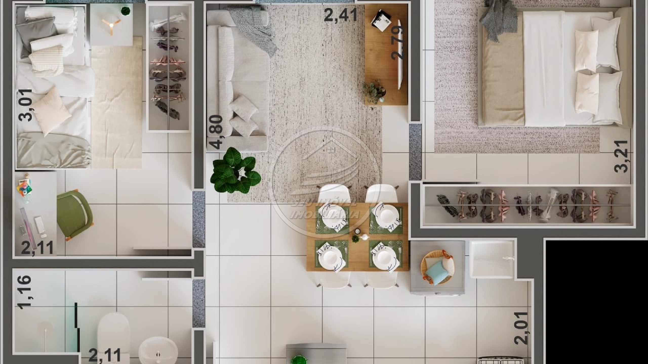 Apartamento à venda em Uberaba/MG | Na região do bairro Fabricio  | Com 1 e 2 quartos | A partir de R$ 185 mil