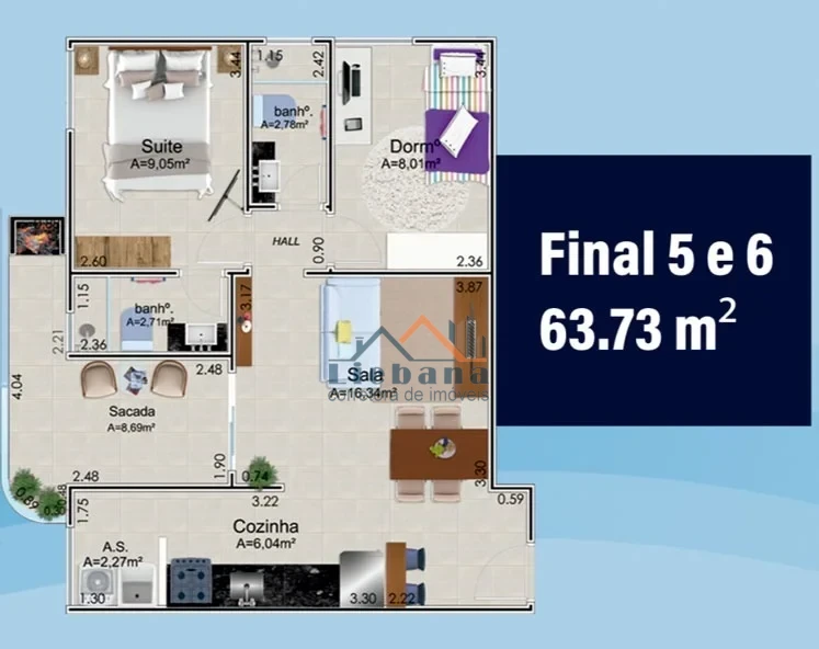 Imagens do imóveis APARTAMENTO VISTA MAR COM 63M²