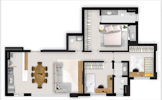 Imagens do imóveis Apartamento Mobiliado de Alto Padrão com 3 Suítes e Vista para o Morro Serrinha