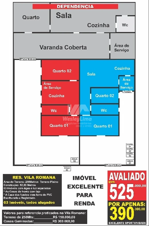 Imagens do imóveis Imóvel com 3 Casas no Mesmo Terreno à Venda | Vila Romana | 250 m²
